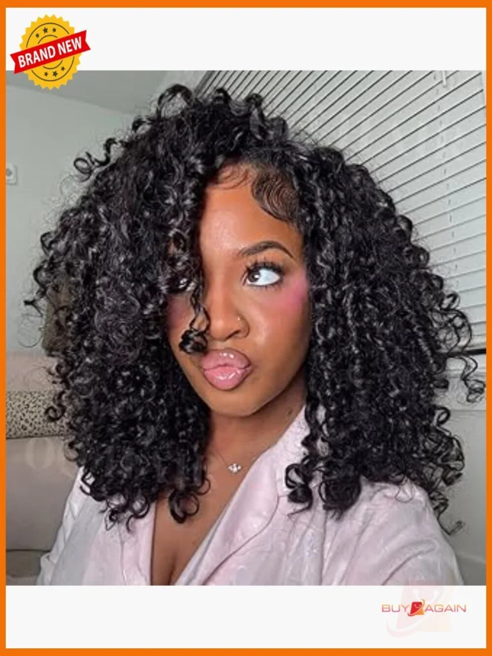 180% Density Curly Half Wig Beginner Friendly Glueless Drawstring Wear and Go